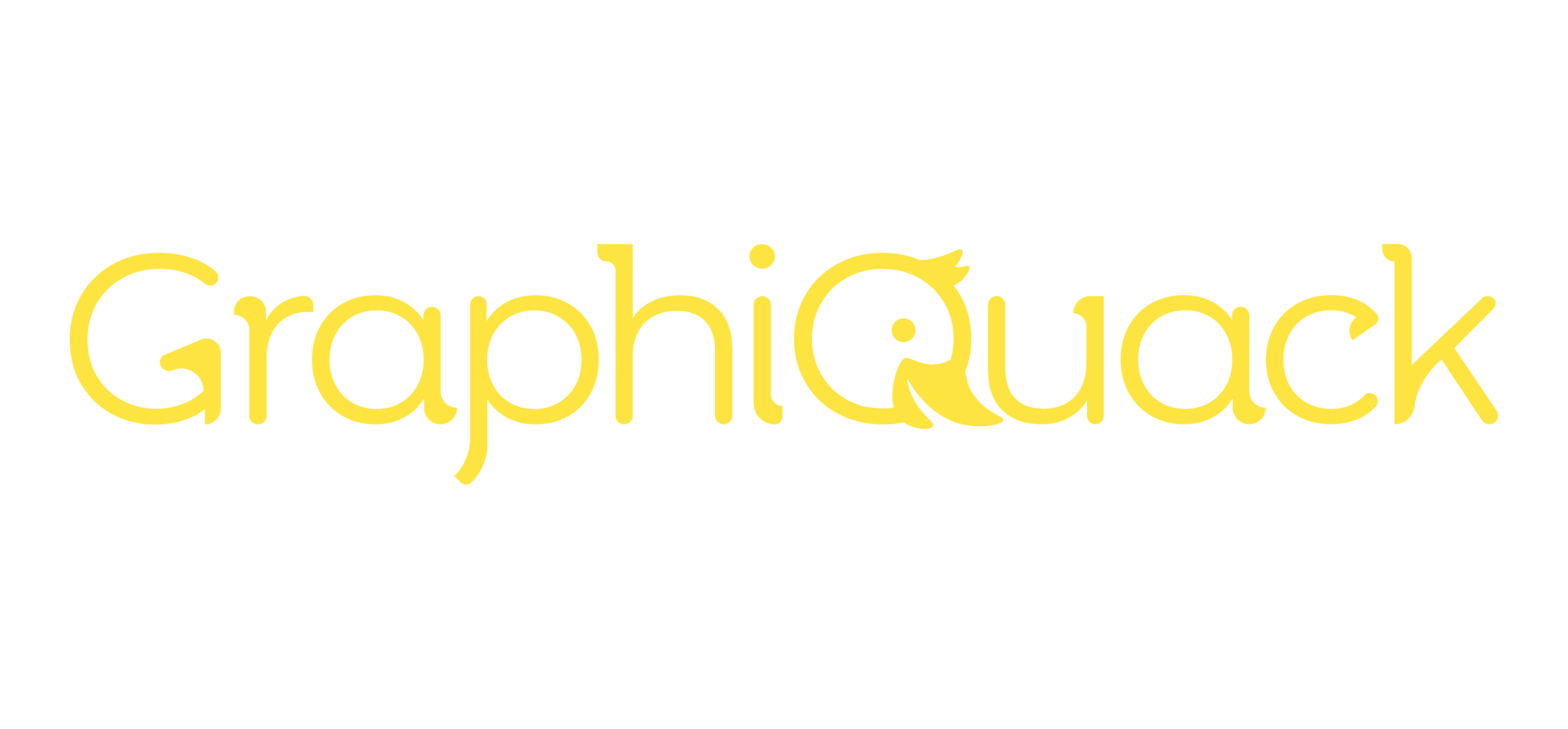 Logotipo GraphiQuack color amarillo.